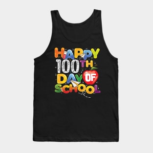 Funny Teachers Kids Child Happy 100 Days 100th day of school Tank Top